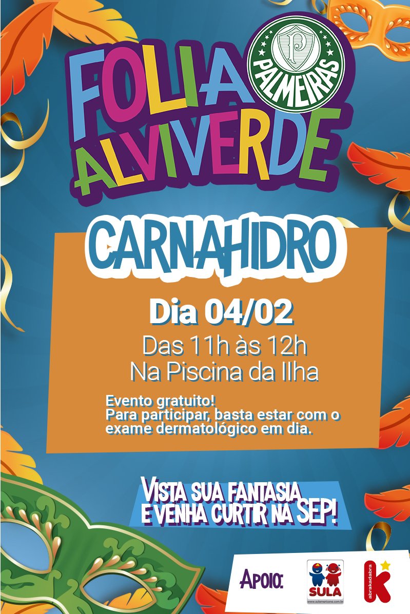 Carnaval na SEP: Clube oferece matinês e aula especial de hidroginástica em fevereiro