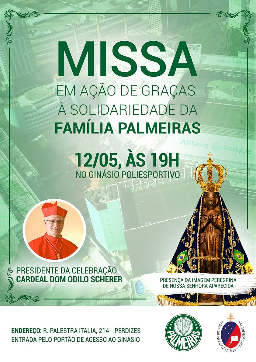 Clube realiza missa em agradecimento aos alimentos doados no treino aberto