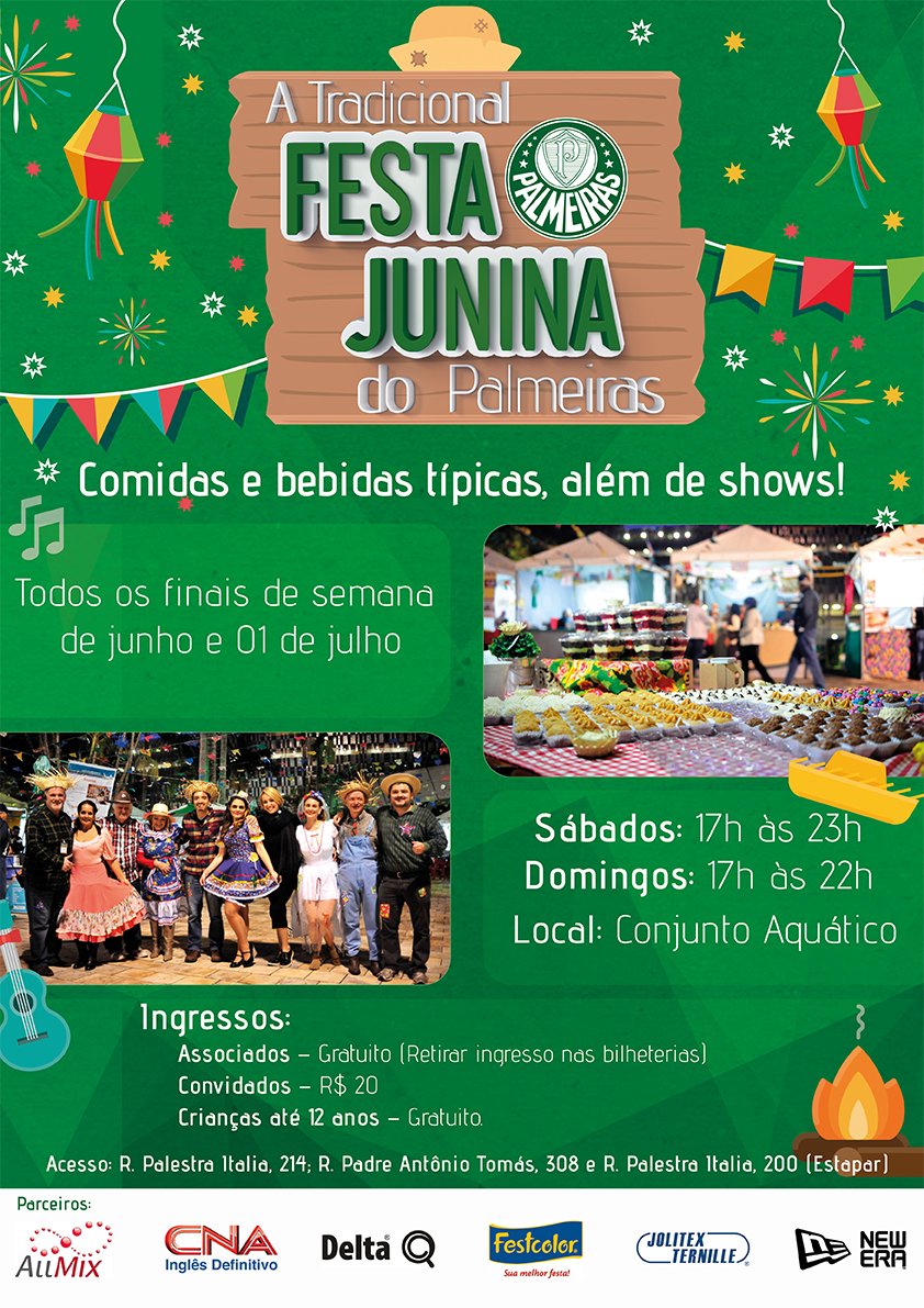 No Conjunto Aquático, Palmeiras promove tradicional Festa Junina para associados e convidados