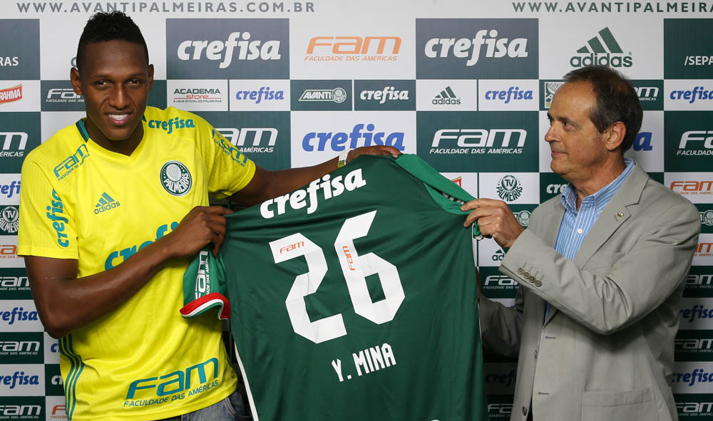 Cesar Greco/Ag.Palmeiras/Divulgação_Mina já iniciou treinos com elenco palmeirense e foi apresentado oficialmente nesta sexta-feira (01)