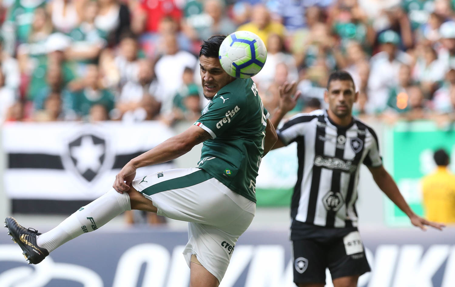 Cesar Greco/Ag Palmeiras/DivulgaÃ§Ã£o_Gustavo GÃ³mez marcou o Ãºnico gol da partida