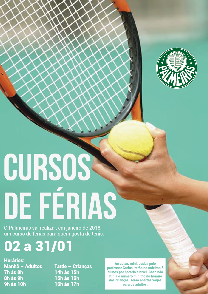Tênis do Palmeiras oferece curso de férias em janeiro; participe