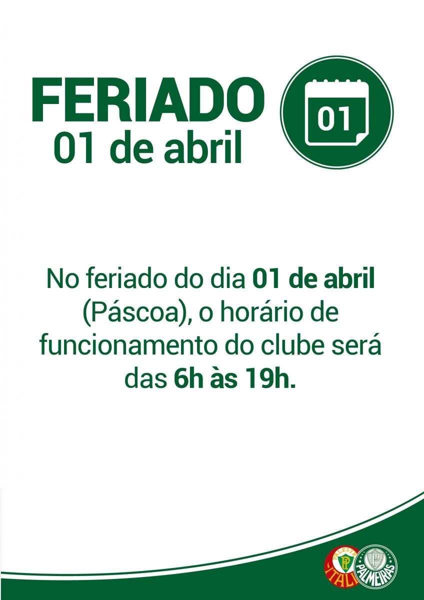 Confira o horário de funcionamento da sede social na Páscoa
