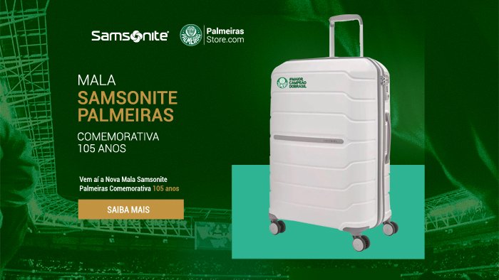 Palmeiras e Samsonite fazem parceria e lançam malas em comemoração ao aniversário do Palmeiras