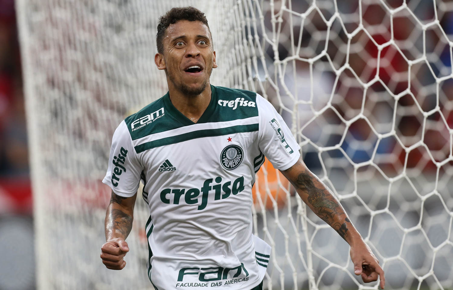 Cesar Greco/Ag. Palmeiras/Divulgação_Marcos Rocha marcou o segundo gol do Palmeiras contra o Atlético-PR