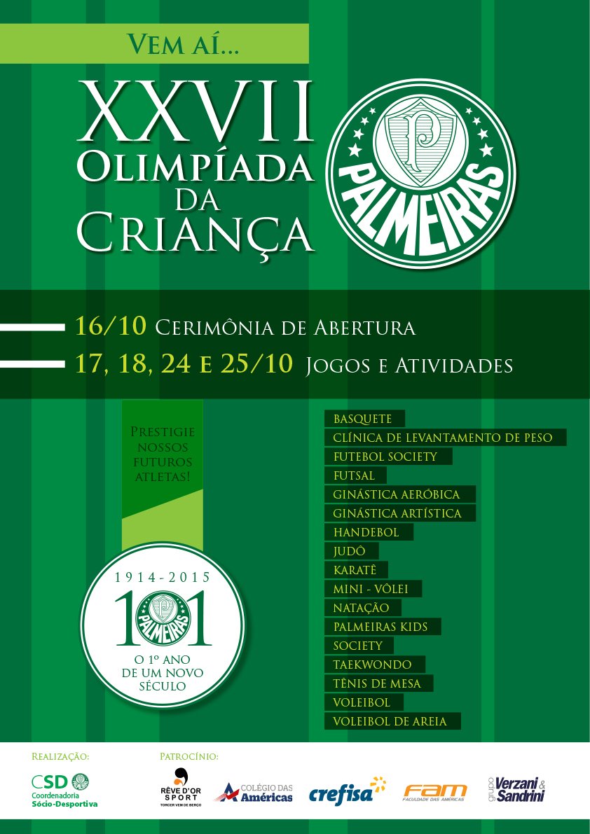 Palmeiras promove a XXVII Olímpiada da Criança para mais de mil alunos do clube