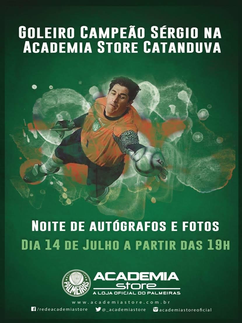 Ex-goleiro Sérgio encontrará torcedores do Verdão em loja oficial de Catanduva